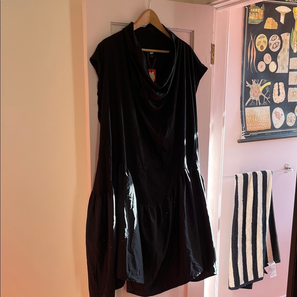 Tamara Malas Black Cowl Neck Dress 18/20